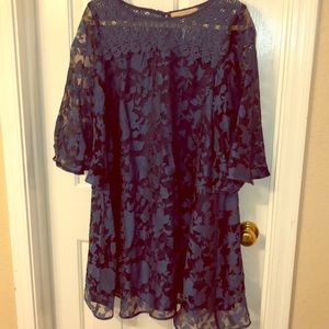 Vintage inspired blue floral dress